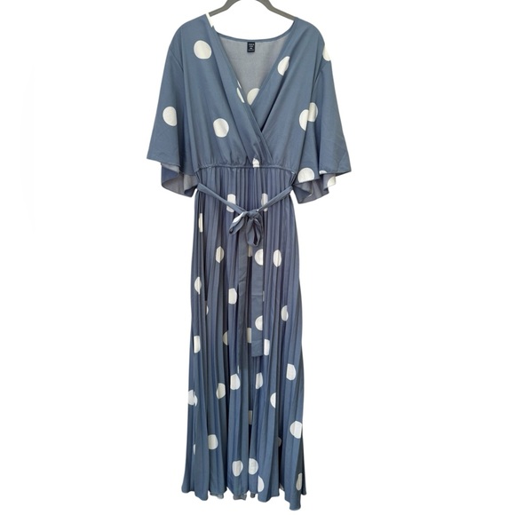 SHEIN Blue Polka Dot Maxi Dress size 4X - Picture 3 of 5